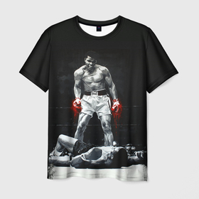 Мужская футболка 3D с принтом Muhammad Ali , 100% полиэфир | прямой крой, круглый вырез горловины, длина до линии бедер | Тематика изображения на принте: ali | muhammad ali | the greatest | али | бокс | мухамед али | мухаммед али