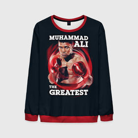 Мужской свитшот 3D с принтом Muhammad Ali , 100% полиэстер с мягким внутренним слоем | круглый вырез горловины, мягкая резинка на манжетах и поясе, свободная посадка по фигуре | ali | muhammad ali | the greatest | али | бокс | мухамед али | мухаммед али