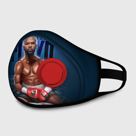 Маска из неопрена с принтом Mayweather в Ухте, неопрен 100% | Форма огибающая нос. Резинки для ушей с дополнительной резинкой на затылке. Клапан для выдоха для активного дыхания при занятиях спортом. Эластичный материал маски и окантовки для лучшего растяжения и прилегания маски.  | Тематика изображения на принте: floyd | floyd mayweather jr. | бокс | майвайзер | майвейзер | мейвезер | флойд мейвезер