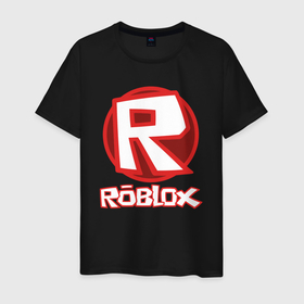 Мужская футболка хлопок с принтом Roblox big logo , 100% хлопок | прямой крой, круглый вырез горловины, длина до линии бедер, слегка спущенное плечо. | game | gamer | logo | minecraft | roblox | simulator | игра | конструктор | лого | майнкрафт | симулятор | строительство | фигура