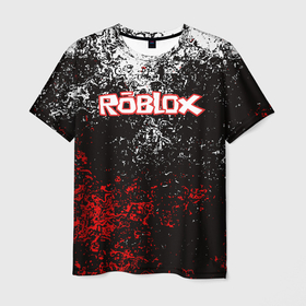 Мужская футболка 3D с принтом Roblox в Новосибирске, 100% полиэфир | прямой крой, круглый вырез горловины, длина до линии бедер | game | gamer | logo | minecraft | roblox | simulator | игра | конструктор | лого | майнкрафт | симулятор | строительство | фигура