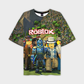 Мужская футболка oversize 3D с принтом Roblox Роблокс в Петрозаводске,  |  | game | gamer | logo | minecraft | roblox | simulator | игра | конструктор | лого | майнкрафт | симулятор | строительство | фигура