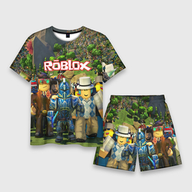 Мужской костюм с шортами 3D с принтом Roblox Роблокс в Курске,  |  | game | gamer | logo | minecraft | roblox | simulator | игра | конструктор | лого | майнкрафт | симулятор | строительство | фигура