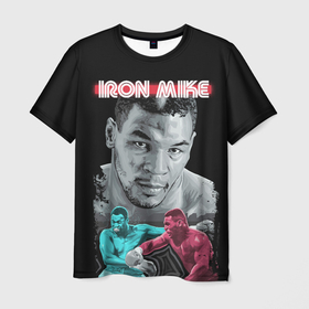 Мужская футболка 3D с принтом Iron Mike в Екатеринбурге, 100% полиэфир | прямой крой, круглый вырез горловины, длина до линии бедер | iron mike | iron mike tyson | mike tyson | бокс | железный майк | майк тайсон | таисон | тайсон