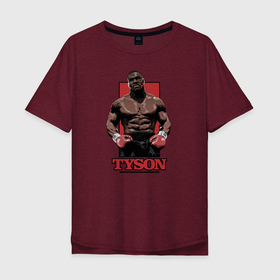 Мужская футболка хлопок Oversize с принтом Tyson в Новосибирске, 100% хлопок | свободный крой, круглый ворот, “спинка” длиннее передней части | iron mike | iron mike tyson | mike tyson | бокс | железный майк | майк тайсон | таисон | тайсон