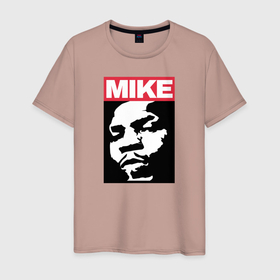Мужская футболка хлопок с принтом Tyson в Санкт-Петербурге, 100% хлопок | прямой крой, круглый вырез горловины, длина до линии бедер, слегка спущенное плечо. | iron mike | iron mike tyson | mike tyson | бокс | железный майк | майк тайсон | таисон | тайсон