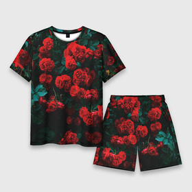Мужской костюм с шортами 3D с принтом Розы в Тюмени,  |  | Тематика изображения на принте: 8 марта | девушке | подарок | подруге | розы | цветы