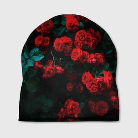Шапка 3D с принтом Розы в Тюмени, 100% полиэстер | универсальный размер, печать по всей поверхности изделия | 8 марта | девушке | подарок | подруге | розы | цветы