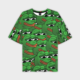 Мужская футболка oversize 3D с принтом Pepe The Frog в Курске,  |  | Тематика изображения на принте: frog | meme | memes | pepe | pepe the frog | грустная жабка | лягушка | лягушонок пепе | мем | мемы