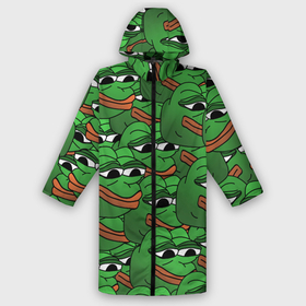 Мужской дождевик 3D с принтом Pepe The Frog в Петрозаводске,  |  | frog | meme | memes | pepe | pepe the frog | грустная жабка | лягушка | лягушонок пепе | мем | мемы