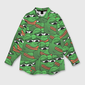 Мужская рубашка oversize 3D с принтом Pepe The Frog в Курске,  |  | Тематика изображения на принте: frog | meme | memes | pepe | pepe the frog | грустная жабка | лягушка | лягушонок пепе | мем | мемы
