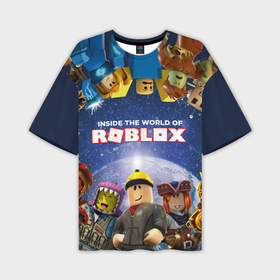 Мужская футболка oversize 3D с принтом Roblox в Петрозаводске,  |  | roblox | игра | компьютерная игра | логотип | онлайн | онлайн игра | роблакс | роблокс