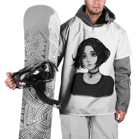 Накидка на куртку 3D с принтом Девушка Думер в Санкт-Петербурге, 100% полиэстер |  | doomer | doomer girl | trad girl | девушка | девушка думер | думер | мем | мемы