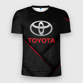 Мужская футболка 3D Slim с принтом Toyota Тоёта , 100% полиэстер с улучшенными характеристиками | приталенный силуэт, круглая горловина, широкие плечи, сужается к линии бедра | auto | sport | toyota | авто | автомобиль | автомобильные | бренд | марка | машины | спорт | тойота