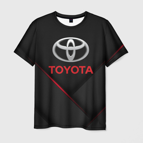 Мужская футболка 3D с принтом Toyota Тоёта в Новосибирске, 100% полиэфир | прямой крой, круглый вырез горловины, длина до линии бедер | auto | sport | toyota | авто | автомобиль | автомобильные | бренд | марка | машины | спорт | тойота