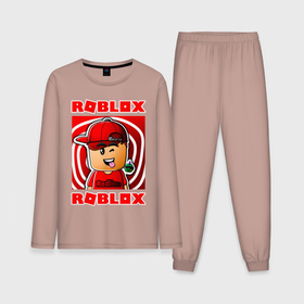 Мужская пижама с лонгсливом хлопок с принтом Roblox Роблокс ,  |  | game | gamer | logo | minecraft | roblox | simulator | supreme | игра | конструктор | лого | майнкрафт | персонажи | симулятор | строительство | супреме | суприм | суприме | фигура