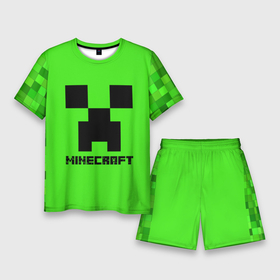 Мужской костюм с шортами 3D с принтом Minecraft в Курске,  |  | block | creeper | cube | minecraft | pixel | блок | геометрия | крафт | крипер | кубики | майнкрафт | пиксели