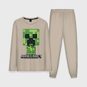 Мужская пижама с лонгсливом хлопок с принтом Minecraft в Курске,  |  | block | creeper | cube | minecraft | pixel | блок | геометрия | крафт | крипер | кубики | майнкрафт | пиксели