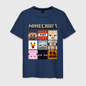 Мужская футболка хлопок с принтом Minecraft в Екатеринбурге, 100% хлопок | прямой крой, круглый вырез горловины, длина до линии бедер, слегка спущенное плечо. | block | creeper | cube | minecraft | pixel | блок | геометрия | крафт | крипер | кубики | майнкрафт | пиксели