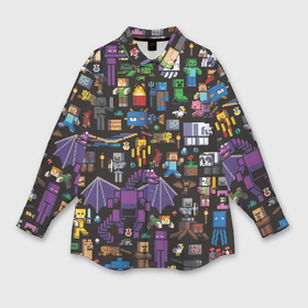 Мужская рубашка oversize 3D с принтом Minecraft в Тюмени,  |  | Тематика изображения на принте: block | creeper | cube | minecraft | pixel | блок | геометрия | крафт | крипер | кубики | майнкрафт | пиксели