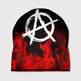 Шапка 3D с принтом Анархия anarchy red fire в Кировске, 100% полиэстер | универсальный размер, печать по всей поверхности изделия | anarchy | riot | rock | анархия | бунт | знаки | музыка | панки | рок | символ