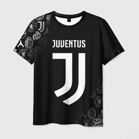 Мужская футболка 3D с принтом Juventus logo pattern в Петрозаводске, 100% полиэфир | прямой крой, круглый вырез горловины, длина до линии бедер | Тематика изображения на принте: cr7 | fc juventus | football | juve | juventus | ronaldo | sport | роналдо | спорт | футбол | ювентус
