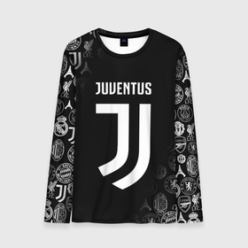 Мужской лонгслив 3D с принтом Juventus logo pattern в Екатеринбурге, 100% полиэстер | длинные рукава, круглый вырез горловины, полуприлегающий силуэт | cr7 | fc juventus | football | juve | juventus | ronaldo | sport | роналдо | спорт | футбол | ювентус