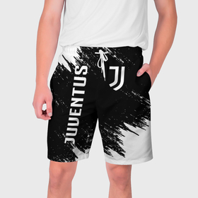 Мужские шорты 3D с принтом Juventus в Петрозаводске,  полиэстер 100% | прямой крой, два кармана без застежек по бокам. Мягкая трикотажная резинка на поясе, внутри которой широкие завязки. Длина чуть выше колен | cr7 | fc juventus | football | juve | juventus | ronaldo | sport | роналдо | спорт | футбол | ювентус