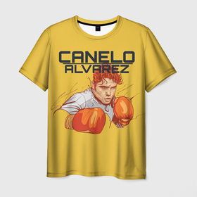 Мужская футболка 3D с принтом Canelo Alvarez в Курске, 100% полиэфир | прямой крой, круглый вырез горловины, длина до линии бедер | Тематика изображения на принте: 
