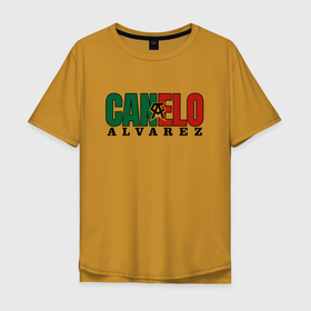 Мужская футболка хлопок Oversize с принтом Canelo Alvarez в Кировске, 100% хлопок | свободный крой, круглый ворот, “спинка” длиннее передней части | Тематика изображения на принте: 