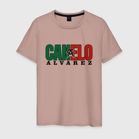 Мужская футболка хлопок с принтом Canelo Alvarez , 100% хлопок | прямой крой, круглый вырез горловины, длина до линии бедер, слегка спущенное плечо. | 