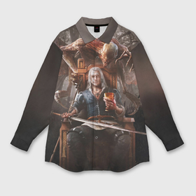 Мужская рубашка oversize 3D с принтом Кровь и Ведьмак ,  |  | Тематика изображения на принте: gerald | geralt | henry cavill | netflix | the witcher | wild hunt | witcher | wolf | ведьмак | ведьмак сериал | волк | генри кавилл | геральд | дикая охота | нетфликс | нэтфликс