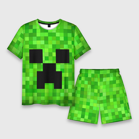 Мужской костюм с шортами 3D с принтом Minecraft Майнкрафт в Курске,  |  | block | creeper | cube | minecraft | pixel | блок | геометрия | крафт | крипер | кубики | майнкрафт | пиксели