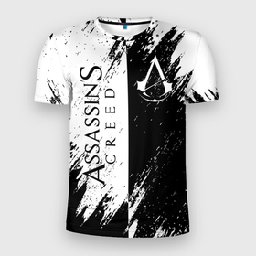 Мужская футболка 3D Slim с принтом Assassins Creed в Курске, 100% полиэстер с улучшенными характеристиками | приталенный силуэт, круглая горловина, широкие плечи, сужается к линии бедра | slayer | асасин | ассасин крид | ассассин | тамплиеры