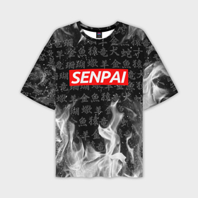 Мужская футболка oversize 3D с принтом Сэмпай в Кировске,  |  | ahegao | kawai | kowai | oppai | otaku | senpai | sugoi | waifu | yandere | ахегао | ковай | отаку | сенпай | яндере
