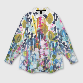 Мужская рубашка oversize 3D с принтом Watercolor Flowers в Белгороде,  |  | abstract | watercolor flowers | узоры | цветы