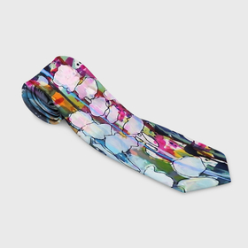Галстук 3D с принтом Watercolor Flowers в Курске, 100% полиэстер | Длина 148 см; Плотность 150-180 г/м2 | Тематика изображения на принте: abstract | watercolor flowers | узоры | цветы
