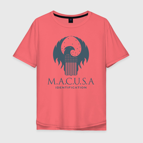 Мужская футболка хлопок Oversize с принтом M.A.C.U.S.A в Белгороде, 100% хлопок | свободный крой, круглый ворот, “спинка” длиннее передней части | fantastic beasts | jacob kowalski | newt scamander | niffler | queenie | tina | vdgerir