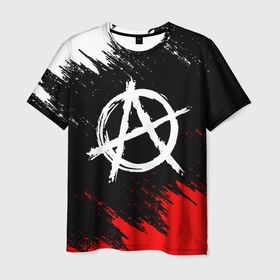 Мужская футболка 3D с принтом Анархия anarchy , 100% полиэфир | прямой крой, круглый вырез горловины, длина до линии бедер | Тематика изображения на принте: anarchy | riot | rock | анархия | бунт | знаки | музыка | панки | рок | символ