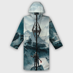Мужской дождевик 3D с принтом Skyrim Warrior в Тюмени,  |  | game | skyrim | warrior | воин | горы | игра | небо | птицы | рпг | скайрим | снег