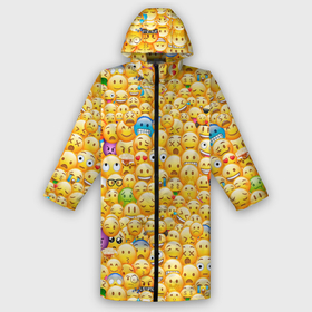 Мужской дождевик 3D с принтом Смайлики Emoji ,  |  | emoji | smile | sticker | грусть | любовь | печаль | плачь | смайлики | стикеры | текстура | улыбка | эмоджи | эмодзи