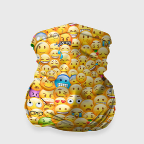 Бандана-труба 3D с принтом Смайлики Emoji , 100% полиэстер, ткань с особыми свойствами — Activecool | плотность 150‒180 г/м2; хорошо тянется, но сохраняет форму | emoji | smile | sticker | грусть | любовь | печаль | плачь | смайлики | стикеры | текстура | улыбка | эмоджи | эмодзи