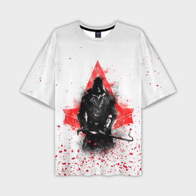 Мужская футболка oversize 3D с принтом Ассасин Крид с красными брызгами в Белгороде,  |  | Тематика изображения на принте: slayer | асасин | ассасин крид | ассассин | тамплиеры