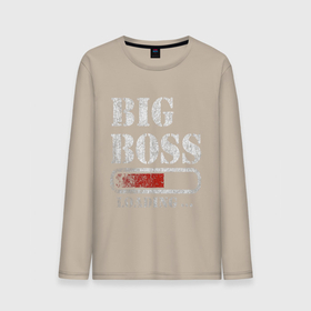 Мужской лонгслив хлопок с принтом Big Boss в Санкт-Петербурге, 100% хлопок |  | art | big boss | boss | inscription | loading | арт | большой босс | босс | загрузка | надпись