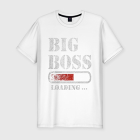 Мужская футболка хлопок Slim с принтом Big Boss , 92% хлопок, 8% лайкра | приталенный силуэт, круглый вырез ворота, длина до линии бедра, короткий рукав | art | big boss | boss | inscription | loading | арт | большой босс | босс | загрузка | надпись