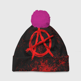 Шапка 3D c помпоном с принтом Анархия anarchy в Санкт-Петербурге, 100% полиэстер | универсальный размер, печать по всей поверхности изделия | anarchy | riot | rock | анархия | бунт | знаки | музыка | панки | рок | символ