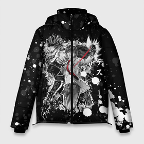 Мужская зимняя куртка 3D с принтом Japanese manga Death Note в Санкт-Петербурге, верх — 100% полиэстер; подкладка — 100% полиэстер; утеплитель — 100% полиэстер | длина ниже бедра, свободный силуэт Оверсайз. Есть воротник-стойка, отстегивающийся капюшон и ветрозащитная планка. 

Боковые карманы с листочкой на кнопках и внутренний карман на молнии. | Тематика изображения на принте: anime | death note | manga | ryuk | аниме | герой | манга | риюк