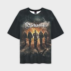 Мужская футболка oversize 3D с принтом Sabaton Band ,  |  | Тематика изображения на принте: battle metal | sabaton | военный рок | йоаким броден | крис рёланд | пар сундстрём | рок | рок группа | хэви метал | шведская группа | шведский рок