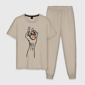 Мужская пижама хлопок с принтом Half life forever в Петрозаводске, 100% хлопок | брюки и футболка прямого кроя, без карманов, на брюках мягкая резинка на поясе и по низу штанин
 | 