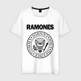 Мужская футболка хлопок с принтом Ramones Рамонес в Петрозаводске, 100% хлопок | прямой крой, круглый вырез горловины, длина до линии бедер, слегка спущенное плечо. | america | ramones | rock | usa | америка | джонни рамон | джоуи рамон | ди ди рамон | клем бурк | кристофер уорд | марки рамон | рамоунз | ричи рамон | рок | сша | томми рамон